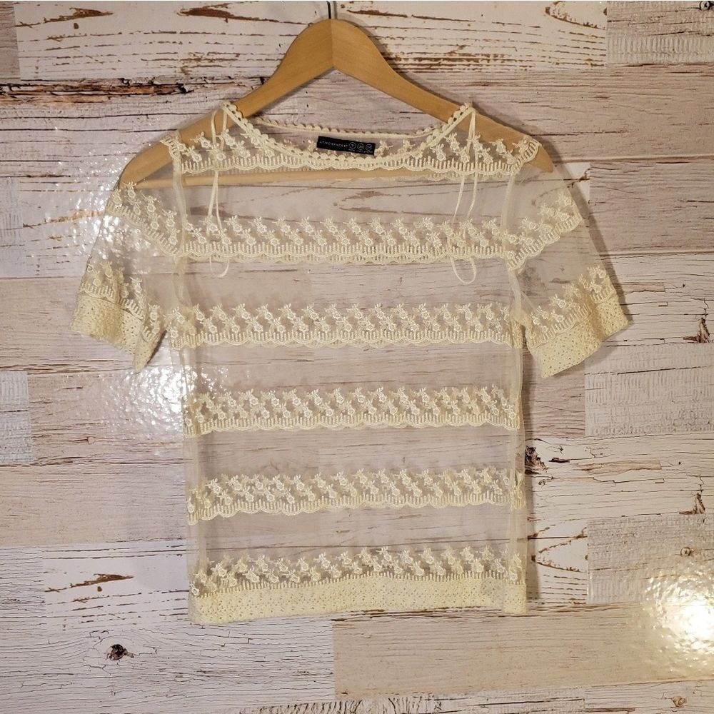 Atmosphere see through lace top